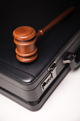 Image showing Gavel and Black Briefcase