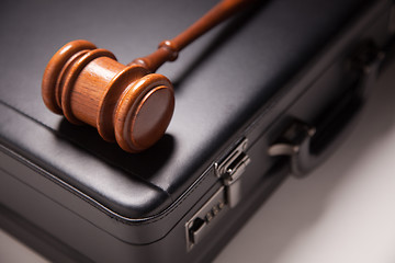 Image showing Gavel and Black Briefcase