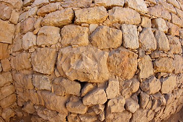 Image showing Convex ancient stone wall texture