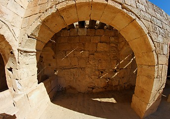 Image showing Ancient stone arch and wall