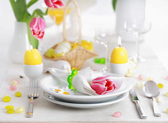 Image showing Easter table setting