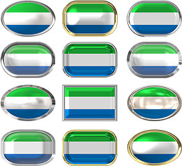 Image showing twelve buttons of the Flag of Sierra Leone