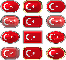 Image showing twelve buttons of the Flag of Turkey