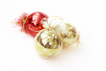 Image showing Three christmas balls