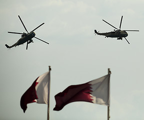 Image showing Helicopters at Doha parade