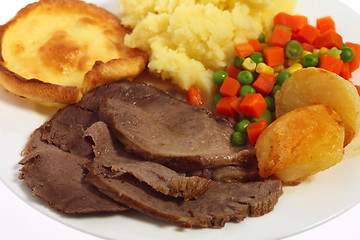 Image showing Roast beef meal