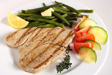 Image showing Grilled tuna steak meal