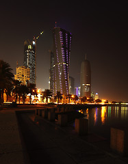 Image showing Doha towers at night