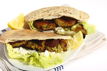 Image showing Falafel pitta sandwich