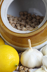 Image showing Chickpeas garlic and lemon