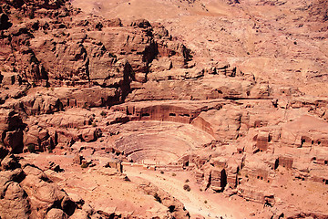 Image showing Amphitheatre and graves at Petra