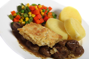 Image showing Kidney pie dinner angled