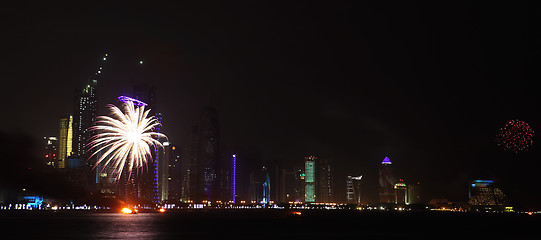 Image showing Qatar National Day fireworks in Doha