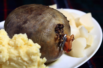 Image showing Haggis on a plate