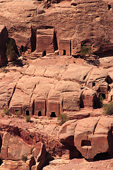 Image showing Tombs in the hillside at Petra