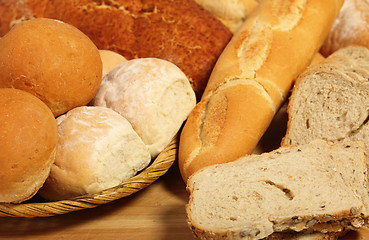 Image showing Bread board and breadbasket