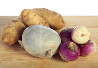 Image showing Haggis and raw vegetables