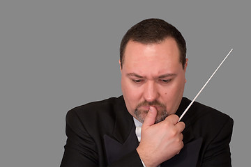 Image showing Orchestra Conductor Deep in Thought