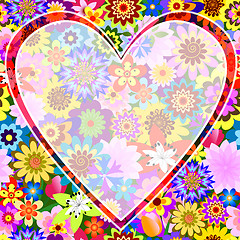 Image showing Floral valentine frame 