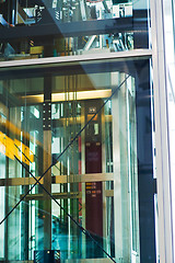 Image showing lift,Abstract glass and steel background