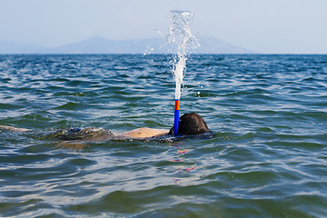 Image showing Fountain from diver's snorkel