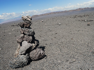 Image showing pyramid of volcanic stones 