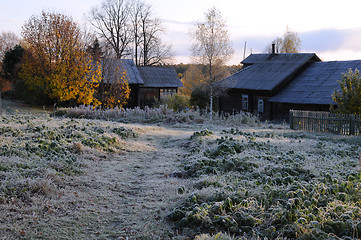 Image showing Russian Village After The First Frosty Night