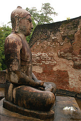 Image showing Statue of Seated Buddha in Vatadage Temple, Polonnaruwa