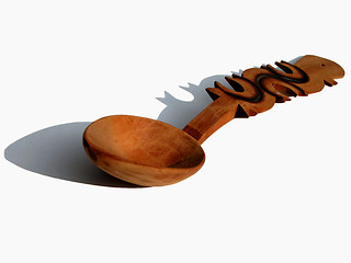 Image showing Romanian Wooden Spoon-with Shadow