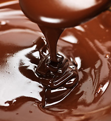 Image showing Melted chocolate and spoon