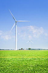 Image showing Wind turbine in field