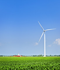 Image showing Wind turbine in field