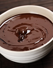 Image showing Melted chocolate in bowl