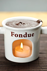 Image showing Chocolate fondue pot