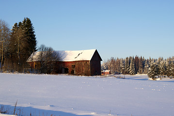 Image showing Old Barn in Winter