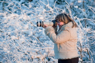 Image showing Women with photo camera