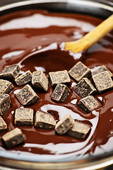 Image showing Melting chocolate and spoon