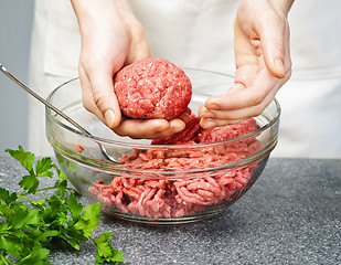 Image showing Cooking with ground beef