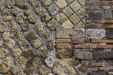 Image showing wall of ruined pompeii building