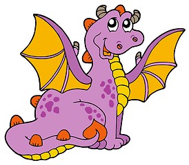 Image showing Purple dragon with big wings