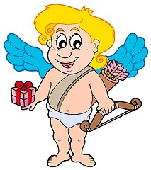 Image showing Valentine Cupid with gift