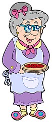 Image showing Granny with cake