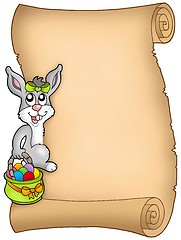 Image showing Easter parchment with bunny