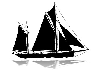 Image showing Sailing Boat silhouette