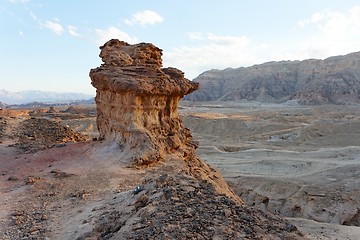 Image showing Rocky desert landscape at sunset