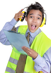 Image showing Surprised junior foreman