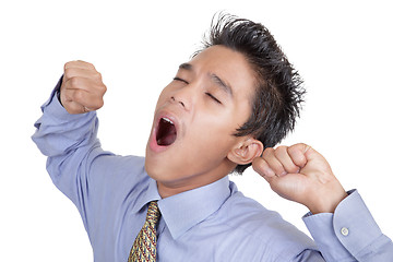 Image showing Bored yawning businessman