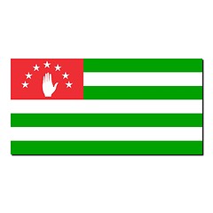 Image showing The national flag of Abkhazia - with shadow over white backgroun