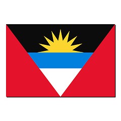 Image showing The national flag of Antigua and Barbuda - with shadow over whit