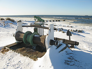 Image showing Capstan in winter.